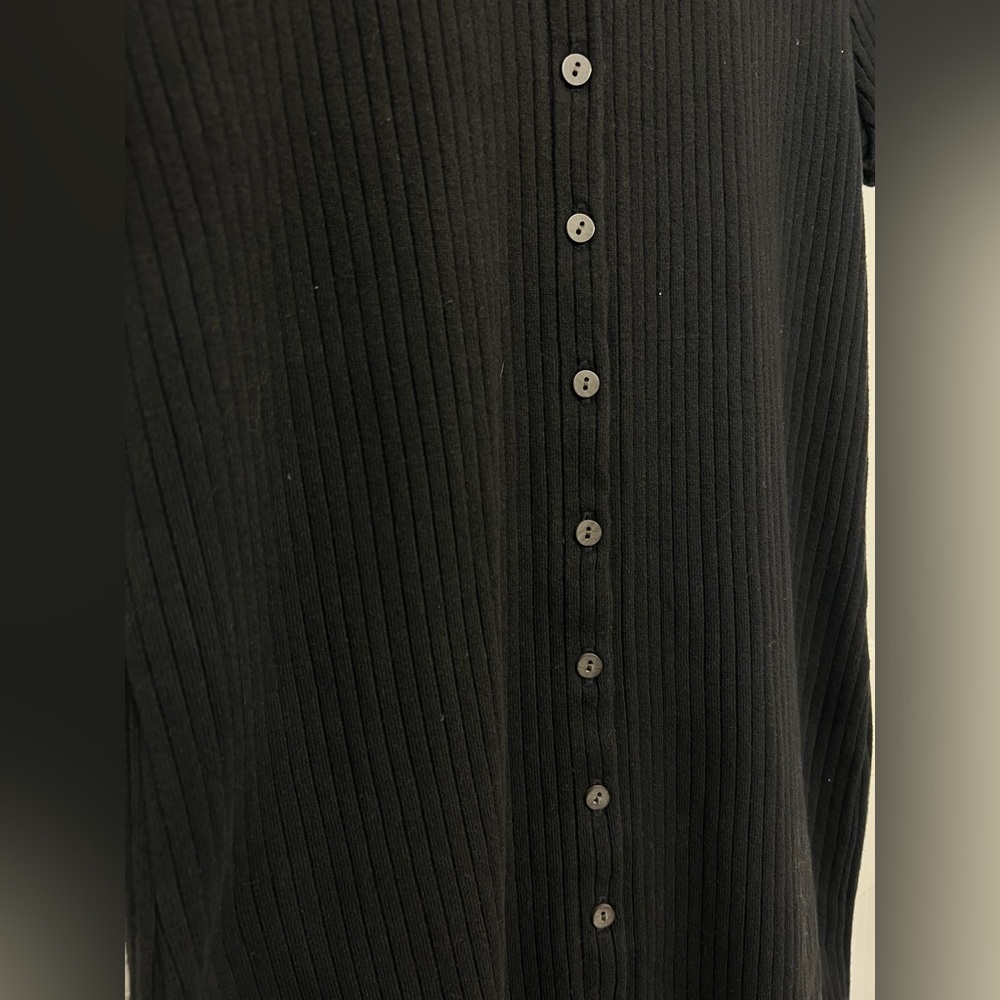 Madewell Bodycon Black Ribbed Dress with Buttons - Picture 8 of 8